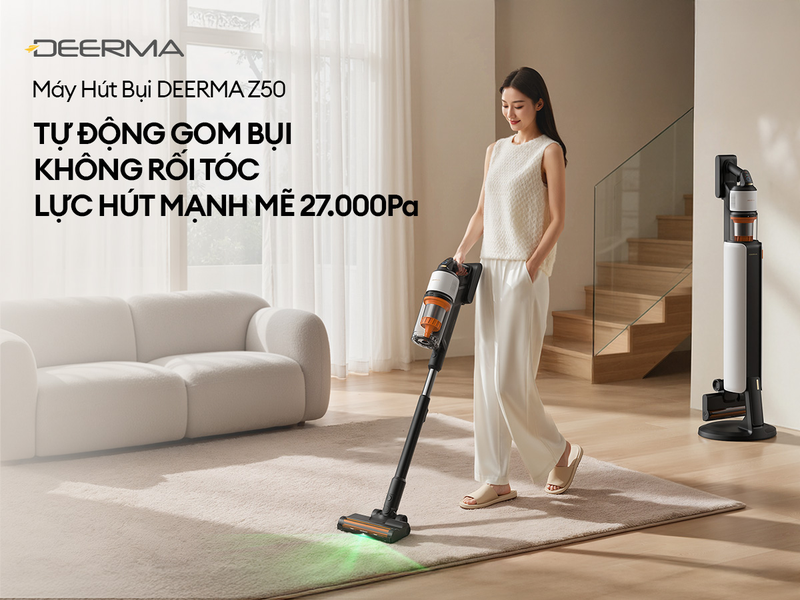 Deerma Z50 trong bối cảnh làm sạch với trạm tự gom bụi
