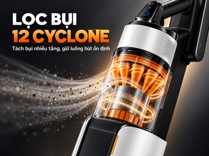 Cận cảnh hệ thống cyclone của Deerma Z50